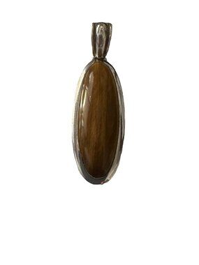 925 Whitney Kelly Pendant Tiger's Eye Natural Stone Sterling Bail Opens